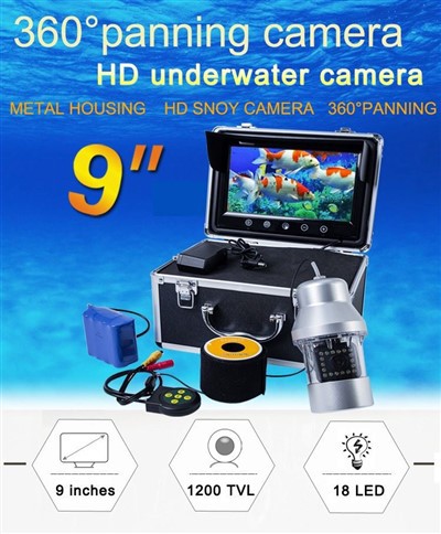 Onderwater viscamera 9 inch LED -scherm 360 graden Panning Fish Finder